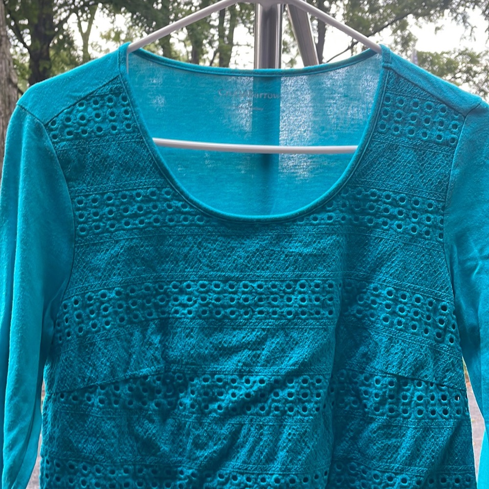 Croft & Barrow 3/4 inch Teal Shirt